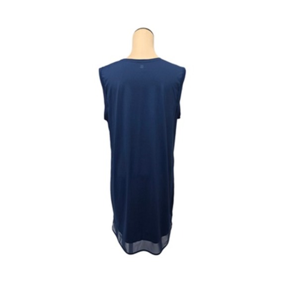 Athleta Dress Womens Large Navy Sleeveless Mesh Hem Shift Athleisure Performance - Picture 2 of 9